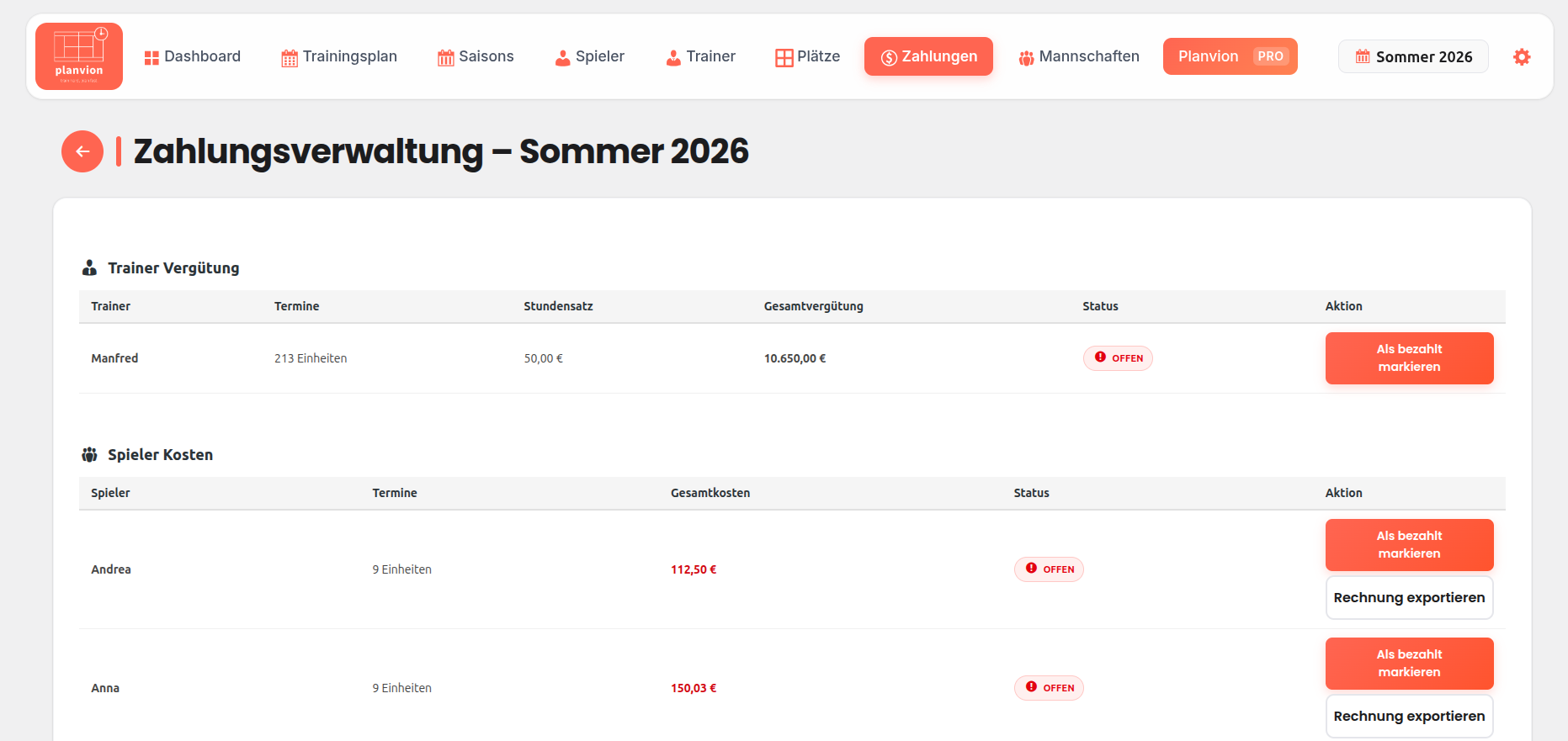 Zahlungen